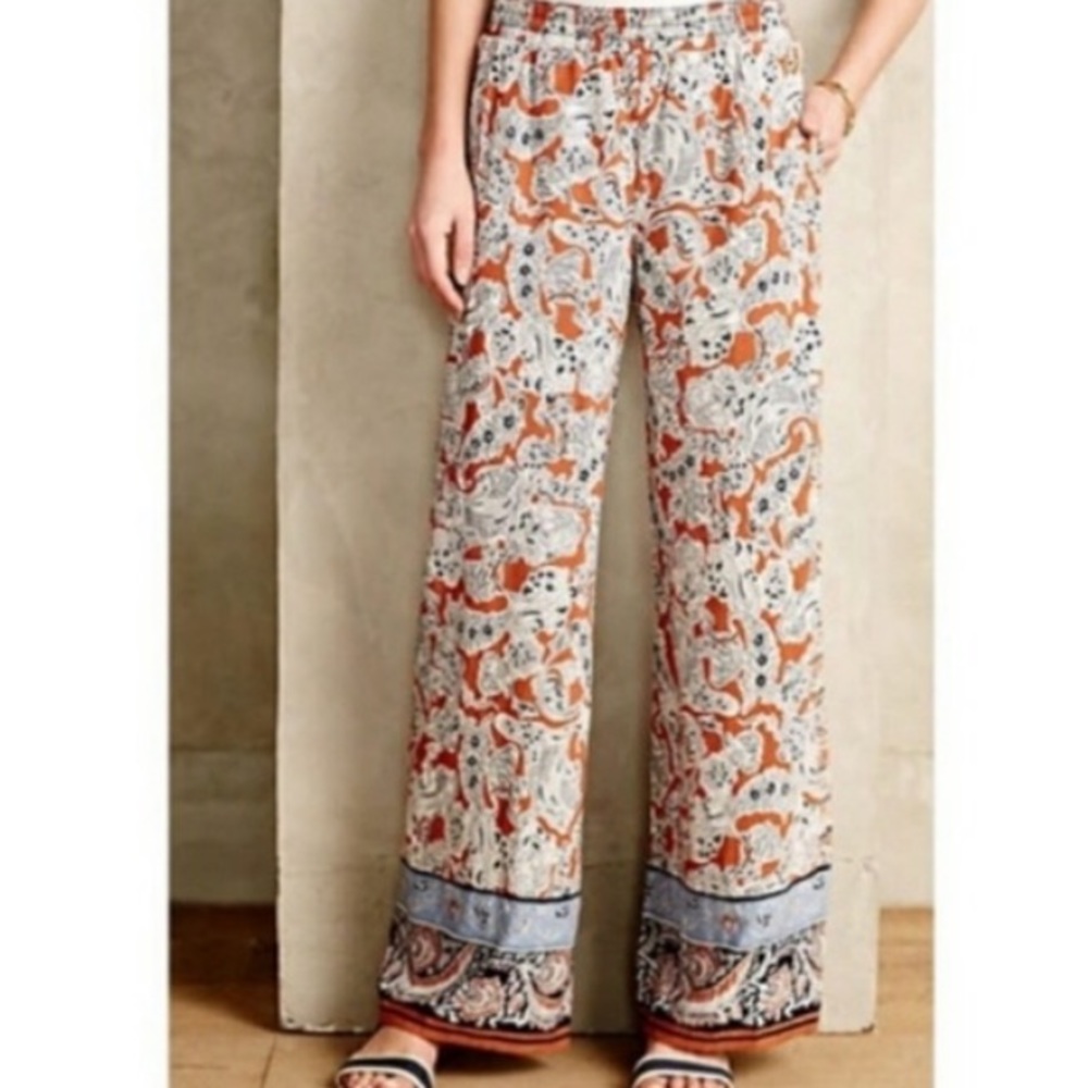 hei hei paisley palazzo pants orange boho wide leg